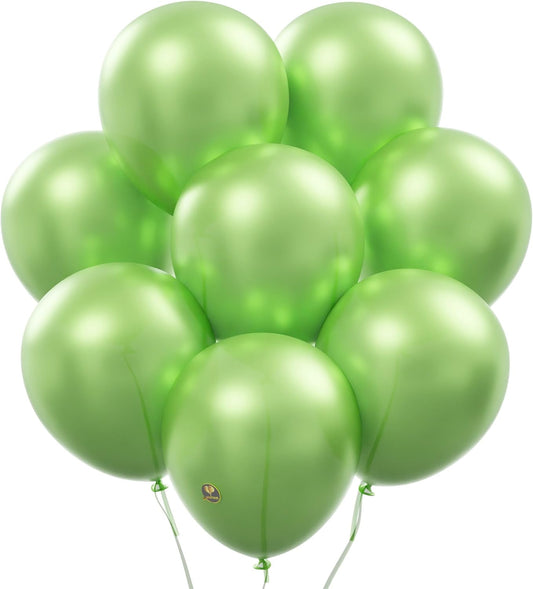 AFTERLOON® Biodegradable Balloons 24 pcs Pearlized Lime Green 10 Inch, Pearlescent Thickened Extra Strong Natural Latex Helium Float, Colorful Bulk Color ballon Globos Para Decoration De Fiestas Kids