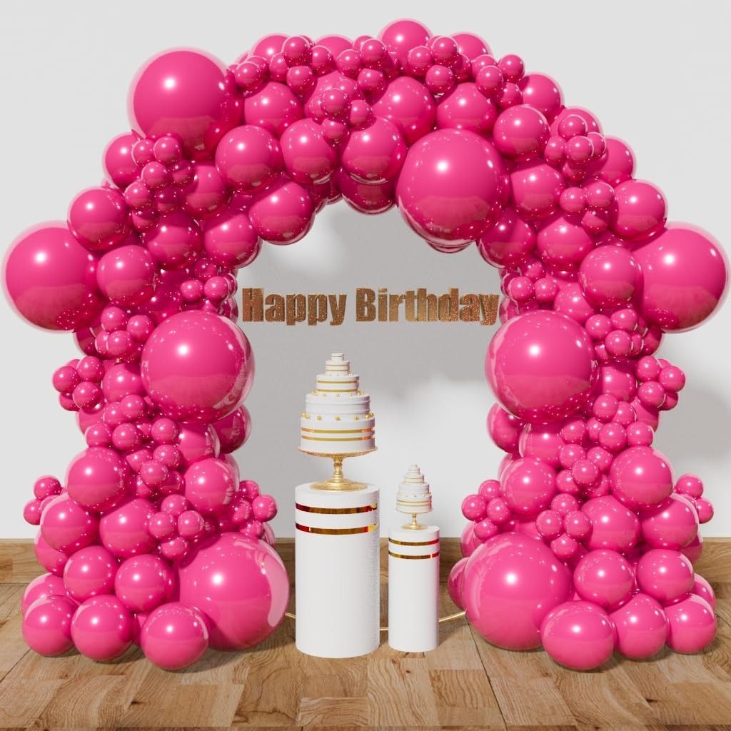 KAWKALSH Hot Pink Balloon Arch Kit 111Pcs 18 12 5 Inch Latex Party Balloons Garland for Birthday Baby Shower Wedding Engagement Anniversary Christmas Party Decorations