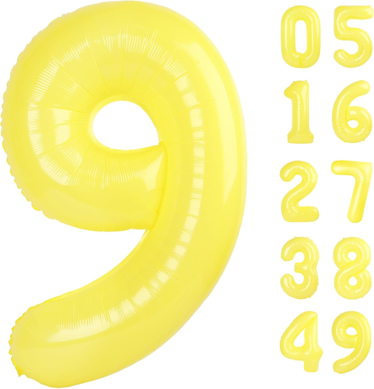 Macaron Yellow Number Balloon 9