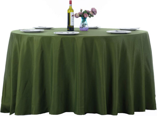 Ascoza 2pack 120 Inch Willow Round Tablecloth in Washable Polyester Fabric for Wedding/Banquet/Restaurant/Parties