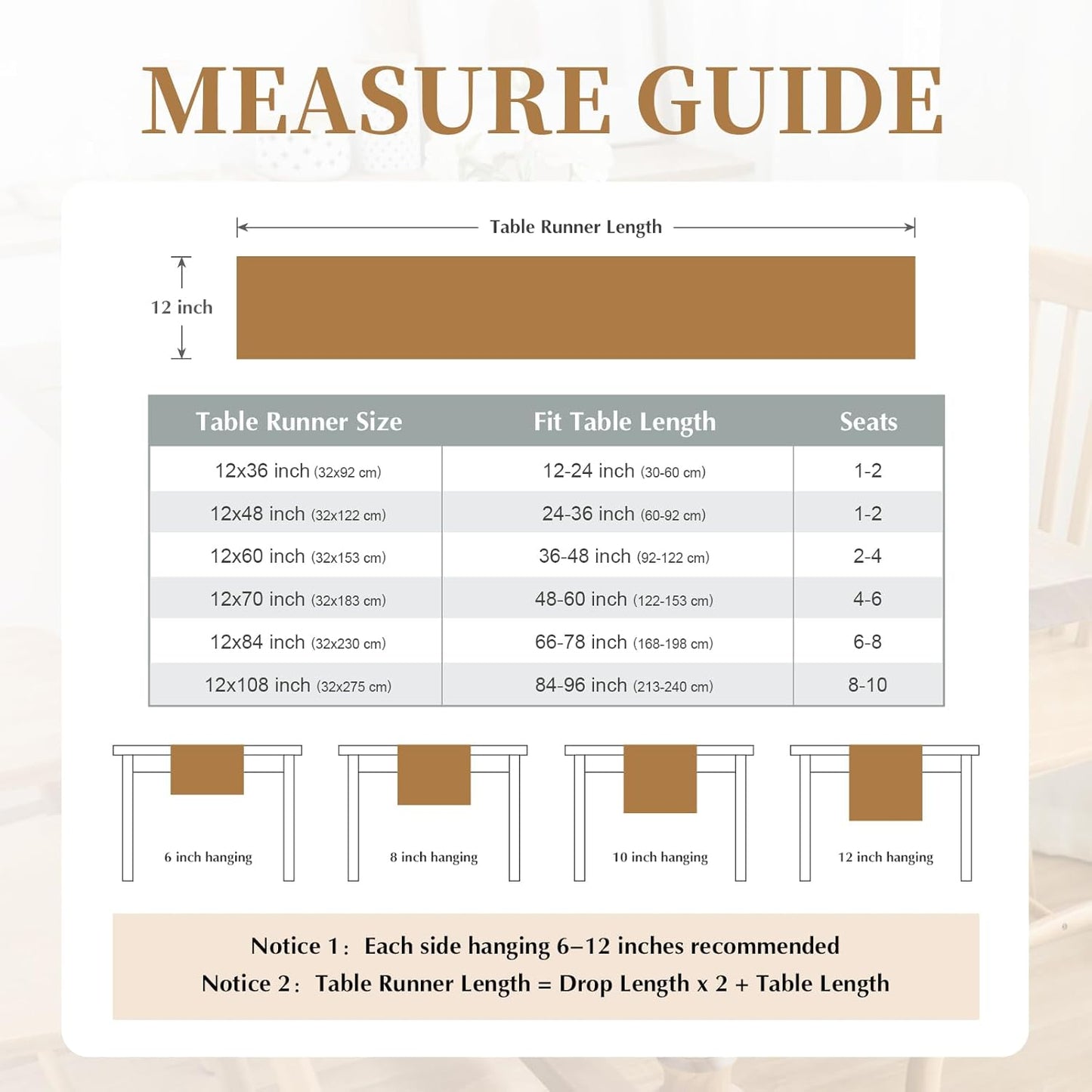 2 Pack Beige Small Short Table Runner 12 x 36 Inch Solid Color Runners Coffee Table Dresser for Daily Party Home Decoration