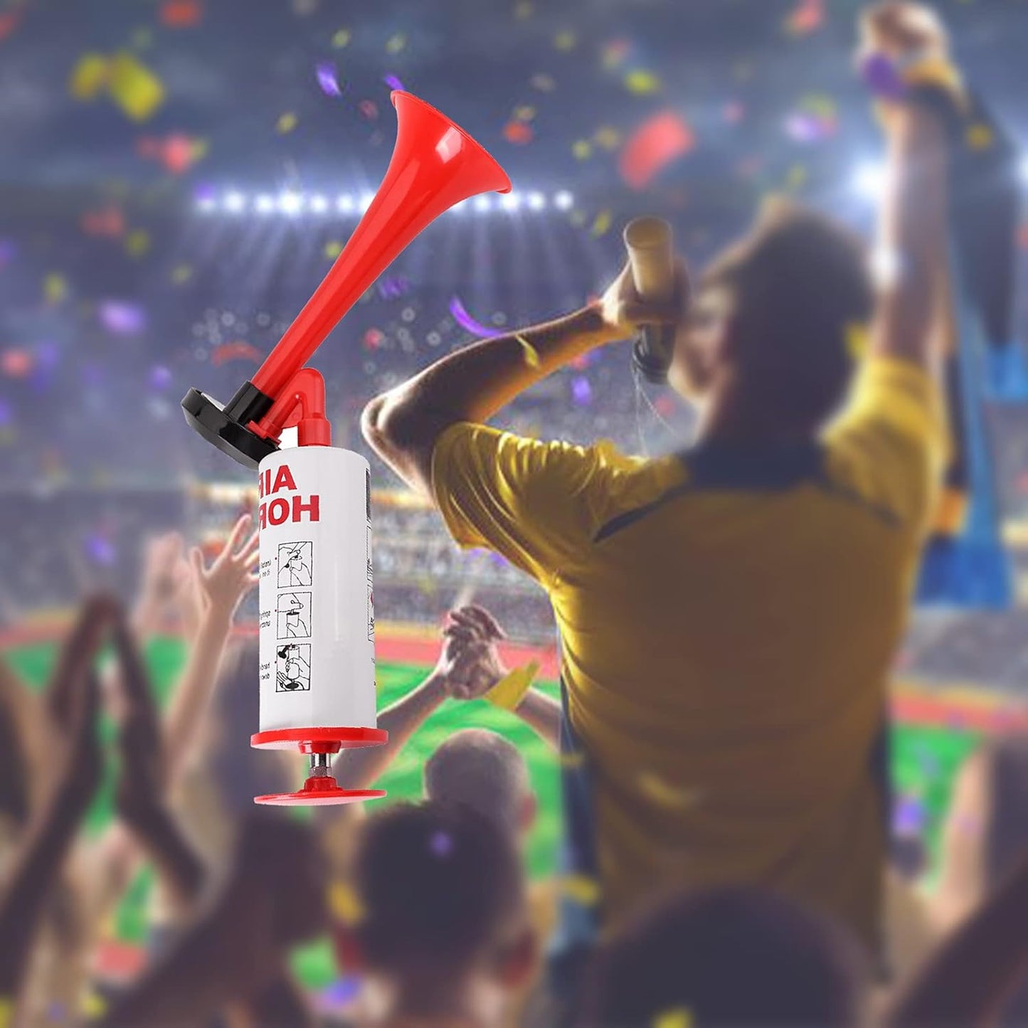 4Pcs Handheld Air Horn, Aluminum Portable Handheld Air Pump Horn, Loud Noise Maker Safety Horn for Boats Cars Sporting Events Camping Reusable Eco-Friendly (Handheld air horn 4pcs)