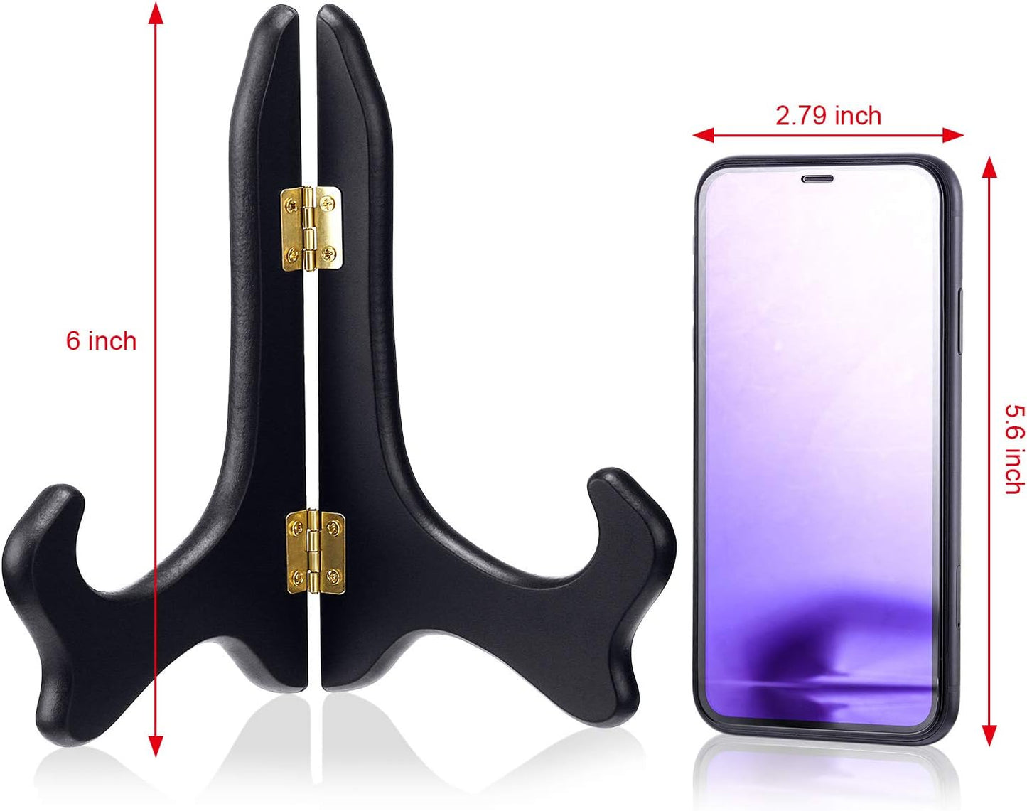 Tatuo 4 Packs Wooden Display Stand Decorative Plate Stands for Display Picture Frame Holder Easels