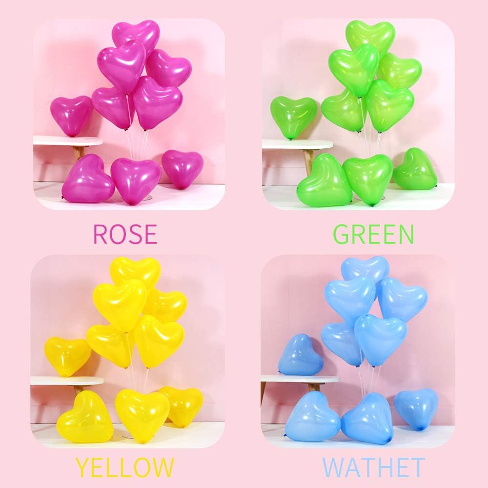 100 6-inch Red Color Heart shaped Latex Balloons for Valentines Day,Propose Marriage,Wedding Party.