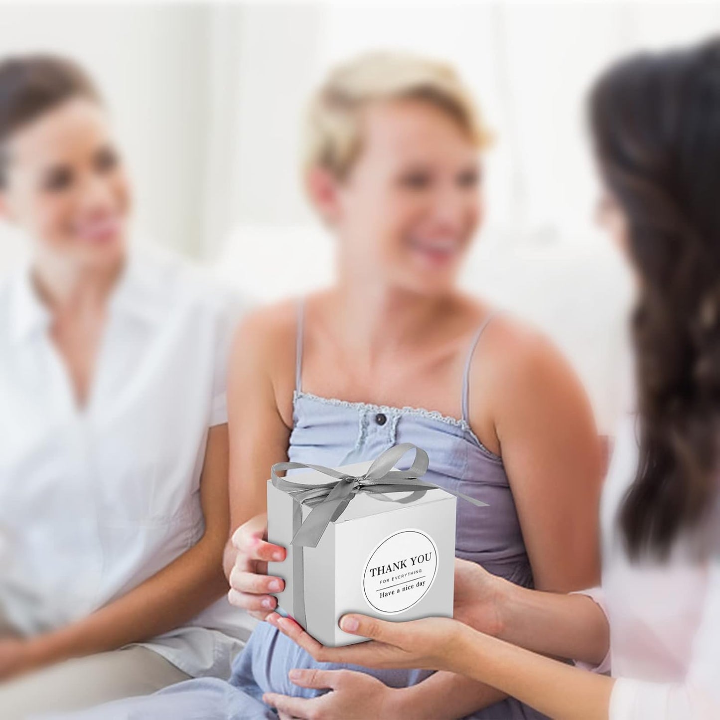 COTOPHER Small Gift Boxes 100 Pack 4x4x4 inches Silver Gift Boxes with Lids for Gifts, Crafting, Wedding Party Favor, Cupcake Boxes, Candy, Bridesmaids Proposal Box with Ribbons and Stickers (Metallic