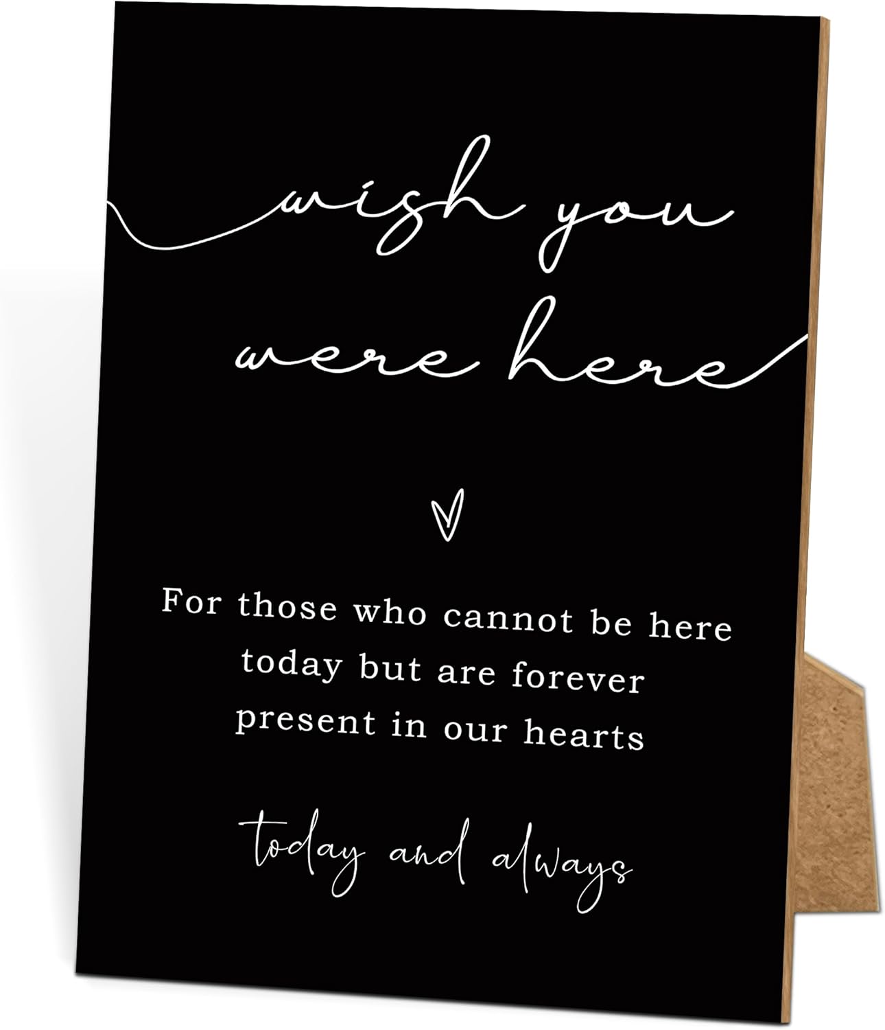 Wish You Were Here, Wedding Memorial Sign, 8x11 Black Minimalist Style Memorial Table Sign for Wedding, Wedding Decorations, Memorial Gifts For Loss of Loved One -2