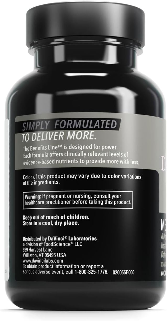 DAVINCI Labs Methyl Benefits - Dietary Supplement to Support Healthy Methylation, Detoxification and Energy Production* - with Vitamin B6, B12, Folate, and More - Gluten-Free - 60 Vegetarian Capsules