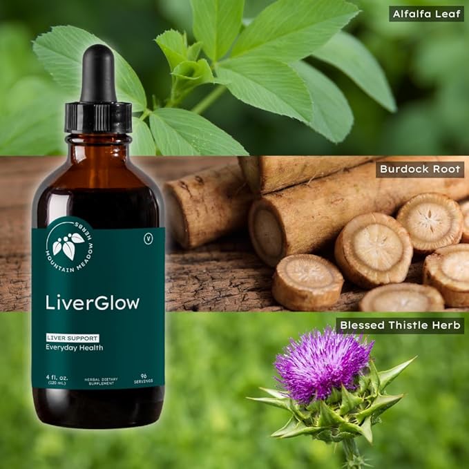 Mountain Meadow Liver Glow (Original Formula), Advanced Detoxifier and Regenerator to Support Liver Health and Function - 4 oz - for a Happy Liver