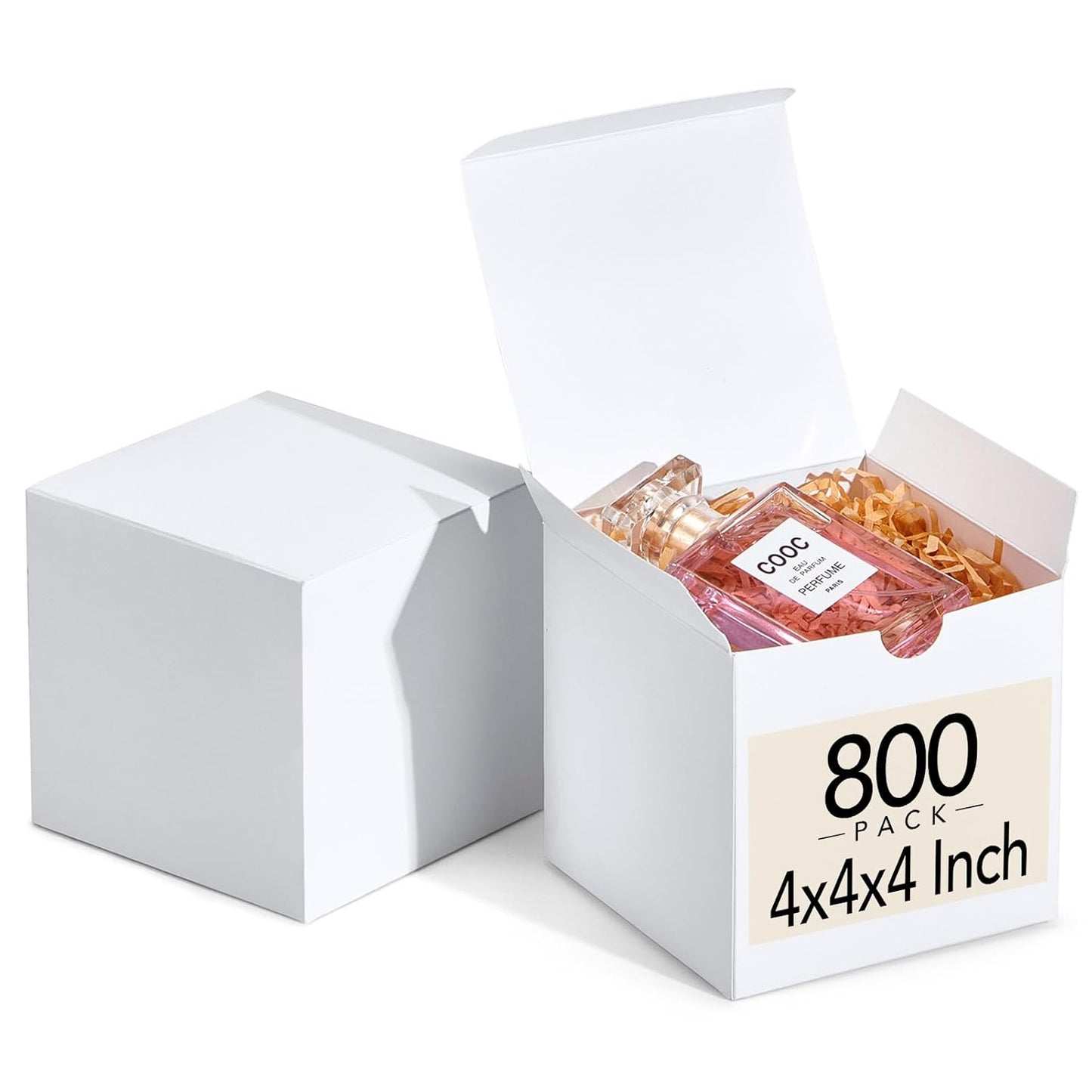 MESHA Gift Boxes 4x4x4'' 800 Pack White, Small Cardboard Gift Box with Lids Bridesmaid Proposal, Gift Boxes Bulk for Present, Bridal, Wedding, Party, Groomsmen, Cupcake Box