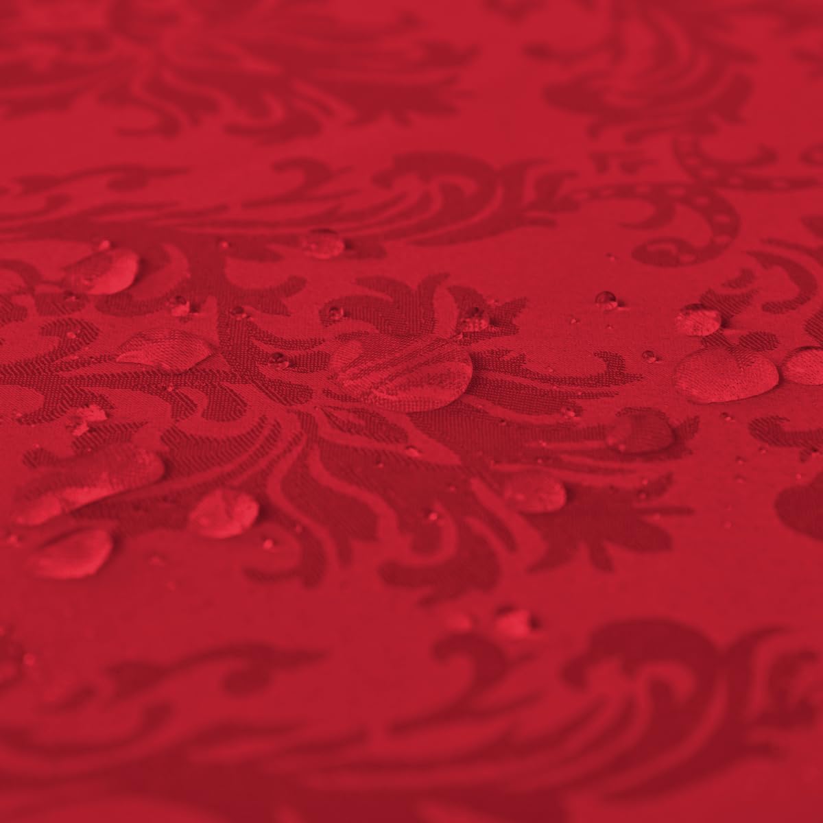 SASTYBALE Rectangle Jacquard Tablecloth, Damask Table Cloth SpillProof Wrinkle Resistant Tablecloths, Soft Polyester Oblong Table Cover for Kitchen, Dinner, Parties (Red, 60X84)