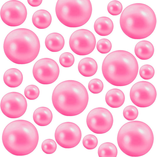 300Pcs Pearl Vase Filler, Pink No Hole Faux Pearl Beads for Centerpieces Vases, Candle Centerpieces, Wedding Birthday Party Home Decor 8/10/14/20mm