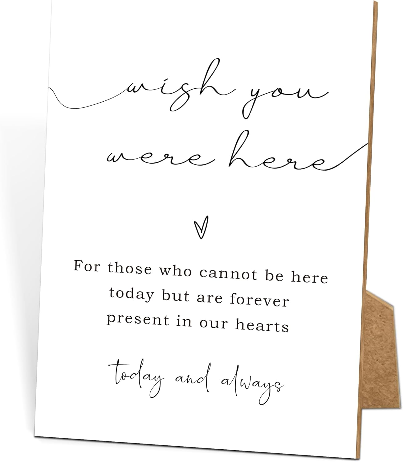 Wish You Were Here, Wedding Memorial Sign, 8x11 White Minimalist Style Memorial Table Sign for Wedding, Wedding Decorations, Wedding Table Decor, Memorial Gifts For Loss of Loved One -1