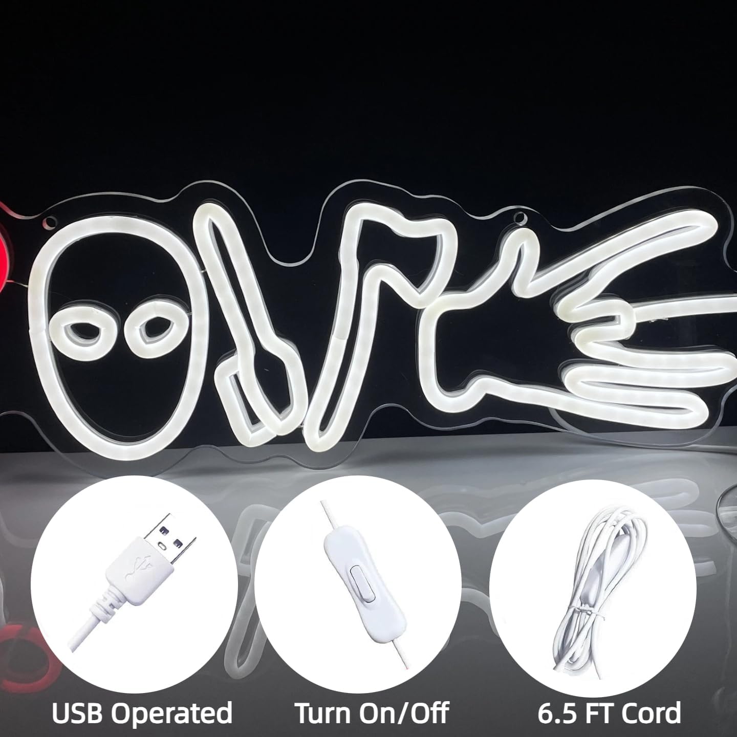 Horror Movies Love Neon Signs For Wall Decor, LED Neon Light for Movie Night Party Gothic Led Light Up Signs for Room Bar Man Cave Movie Night Party Halloween Decorations Gifts