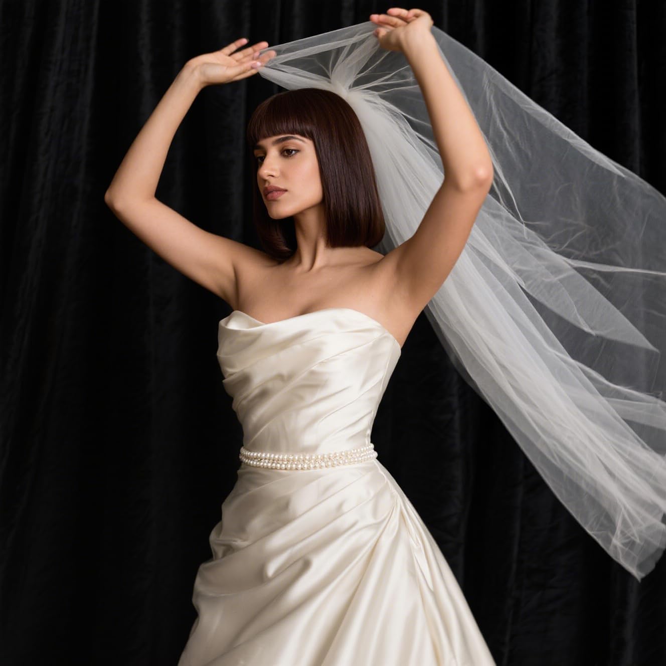 Black Backdrop for Photography Durable Fabric Background Photo Backdrop Video Photography Studio (10x7ft, Black)