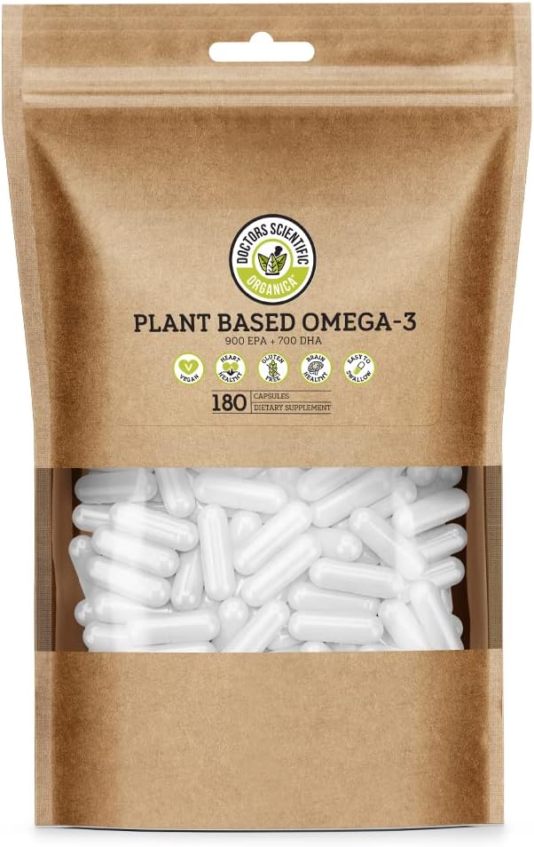 DSO Vegan Omega 3 Algae Supplement - 180 Capsules - Plant Based Fish Oil Alternative - EPA & DHA Supplements - Algae Omega 3 Fatty Acids Supplement - Eco-Friendly Packaging - Made in The USA
