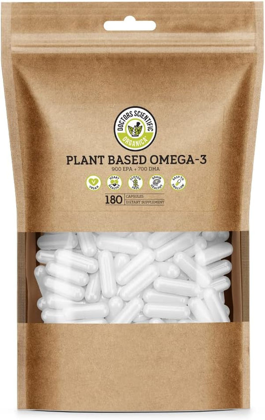 DSO Vegan Omega 3 Algae Supplement - 180 Capsules - Plant Based Fish Oil Alternative - EPA & DHA Supplements - Algae Omega 3 Fatty Acids Supplement - Eco-Friendly Packaging - Made in The USA