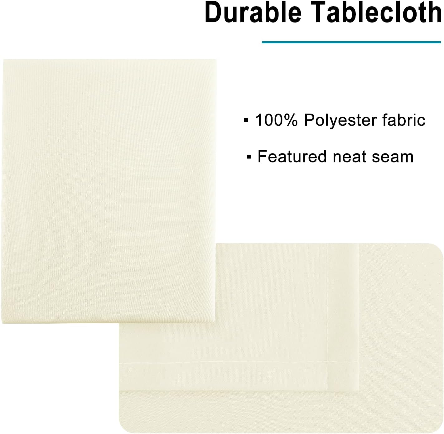 Hiasan Champagne Rectangle Tablecloth - Waterproof Washable Polyester Fabric Table Cloth for Buffect Dining Birthday Party, 54 x 80 Inch
