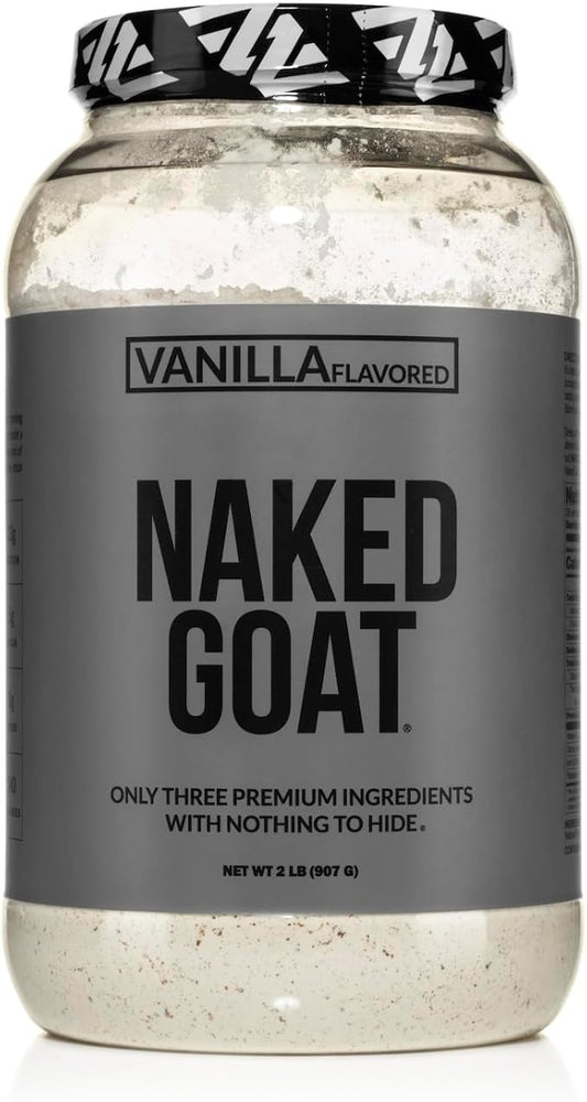 NAKED Goat Vanilla Protein Powder - Pasture Fed Goat Whey Protein Powder from Small-Herd Dairies - Only 3 Ingredients - GMO Free, Soy Free - All Natural - 23 Grams of Protein - 25 Servings