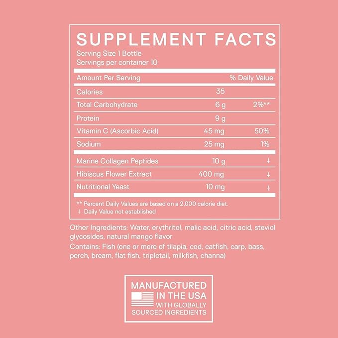 Glow Shot – 10,000mg Liquid Marine Collagen – Liposomal Absorption for Women – Hydrates & Firms Skin, Strengthens Nails – Ready-to-Drink, No Mixing Needed, Non-GMO, 10 Shots