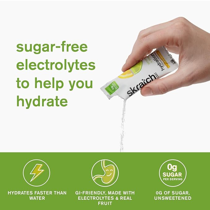 Skratch Labs Unsweetened Electrolyte Powder Packets - Everyday Hydration - Sport Drink Mix - Sugar Free - Electrolytes Booster- Lemon + Lime - 15 Servings - Keto, Paleo, Vegan, Non-GMO