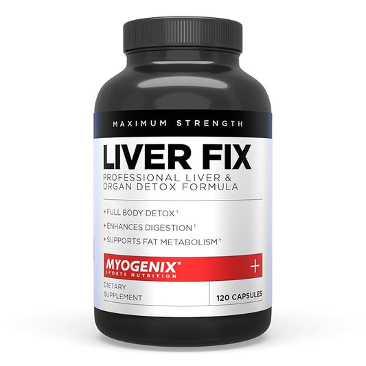 Myogenix Liver Fix – Professional Liver & Organ Detox Formula – Enhances Digestion – Supports Fat Metabolism – Easy-to-Swallow – Dietary Supplement (120 Capsules)