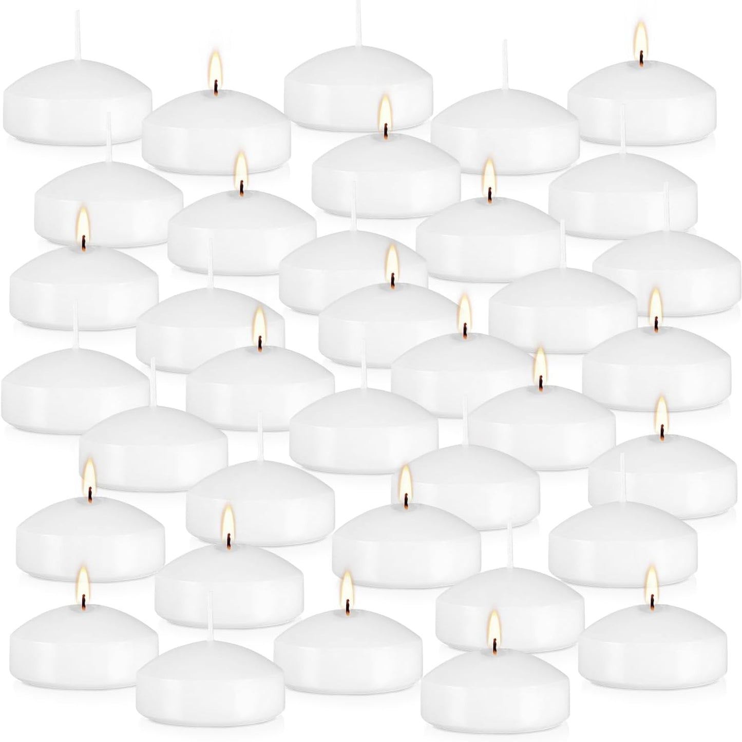 36 Floating Candles, Smoke-Free and odorless, Burning continuously for 8-10 Hours, White, 3-inch Floating Candles, Suitable for Valentine's Day, Weddings, Holidays, Home Decoration