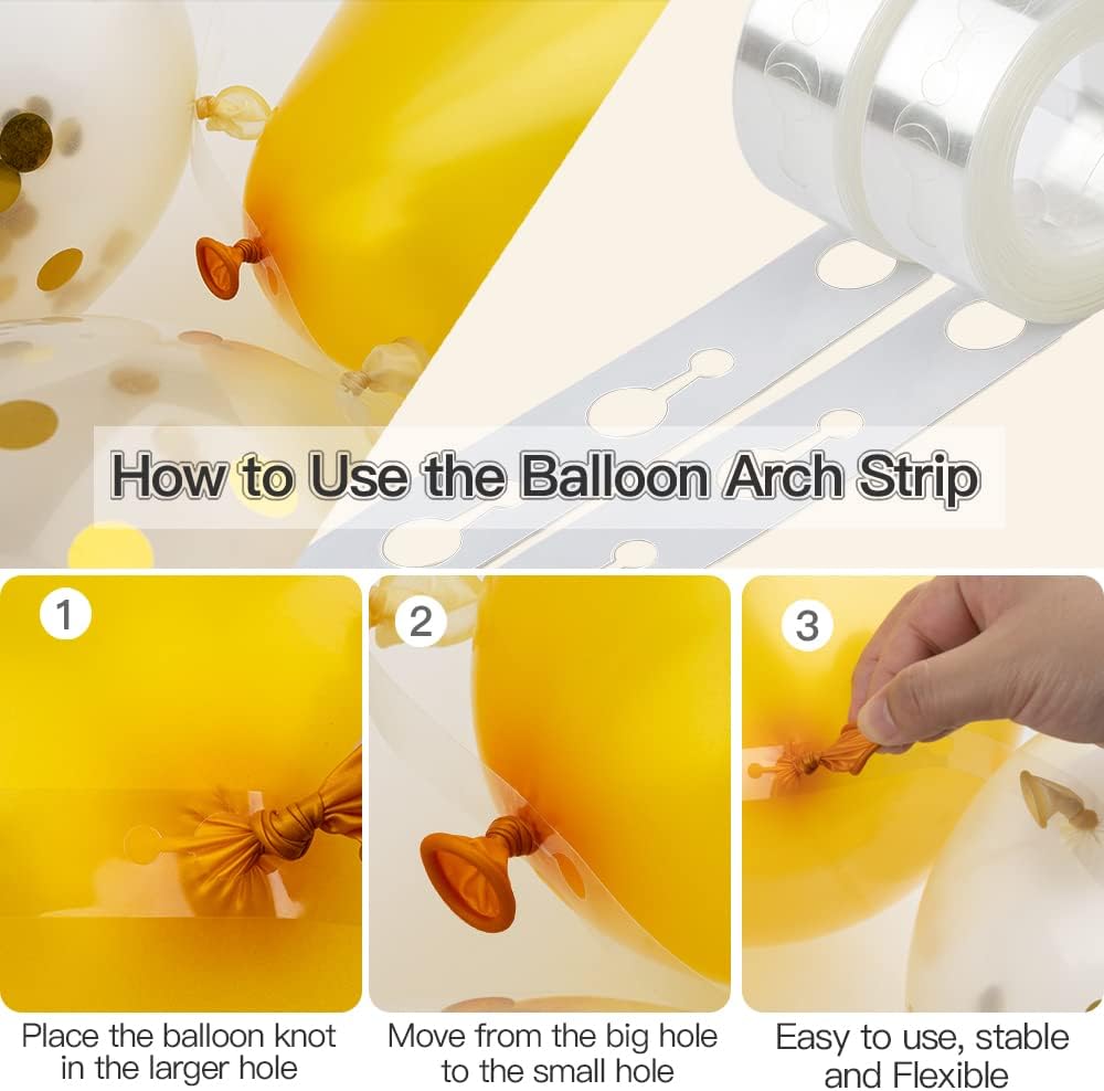 Balloon Arch Kit 49.2ft Balloon Tape & 300pcs Balloon Glue Point For Balloon Decorating Strip Kit For Party Graduation Wedding Birthday Baby Shower Decor