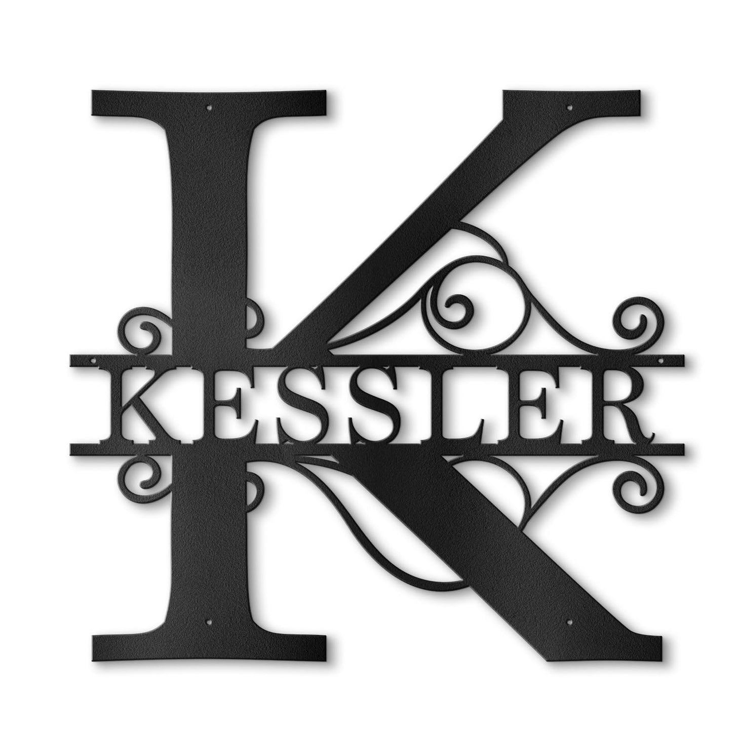 Custom Metal Name Sign | Metal Wall Art | Split Letter Monogram Decor | Family Name Sign | Personalized Wedding Gift | Outdoor Decor