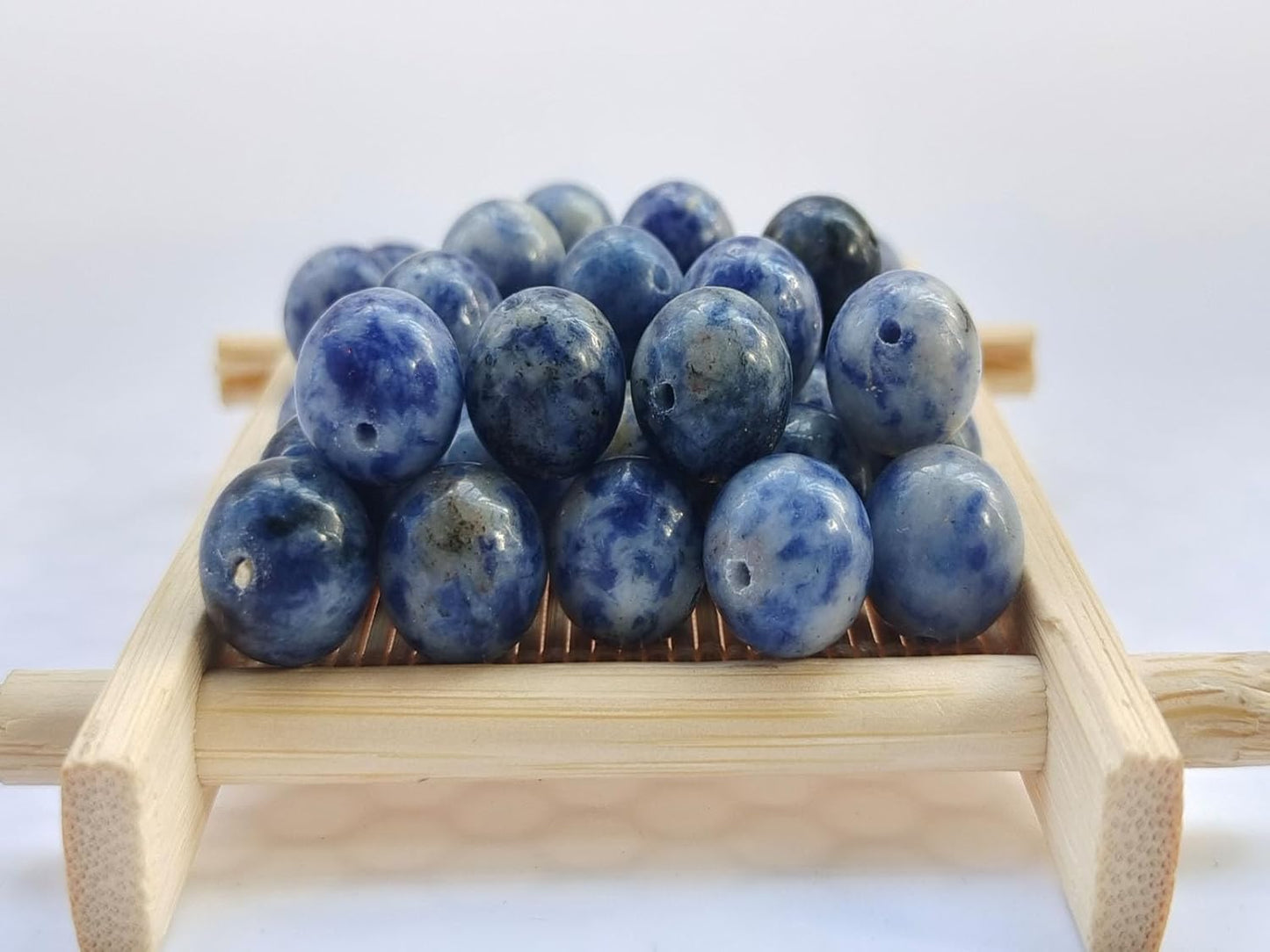 Stone Beads 6mm 140pcs Blue Spot Jasper Beads Round Loose Gemstones Beads for Bracelet Necklace Jewelry Making (6mm, 60604 Blue Spot Jasper)