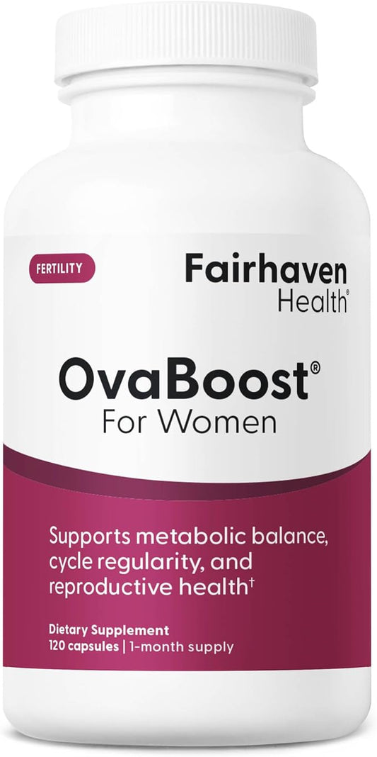 Fairhaven Health Ovaboost Fertility Supplements for Women | Conception for Her Support Ovulation & Egg Quality with Myo-Inositol & Folate | Prenatal Vitamin Natural Fertility Support | 120 Capsules