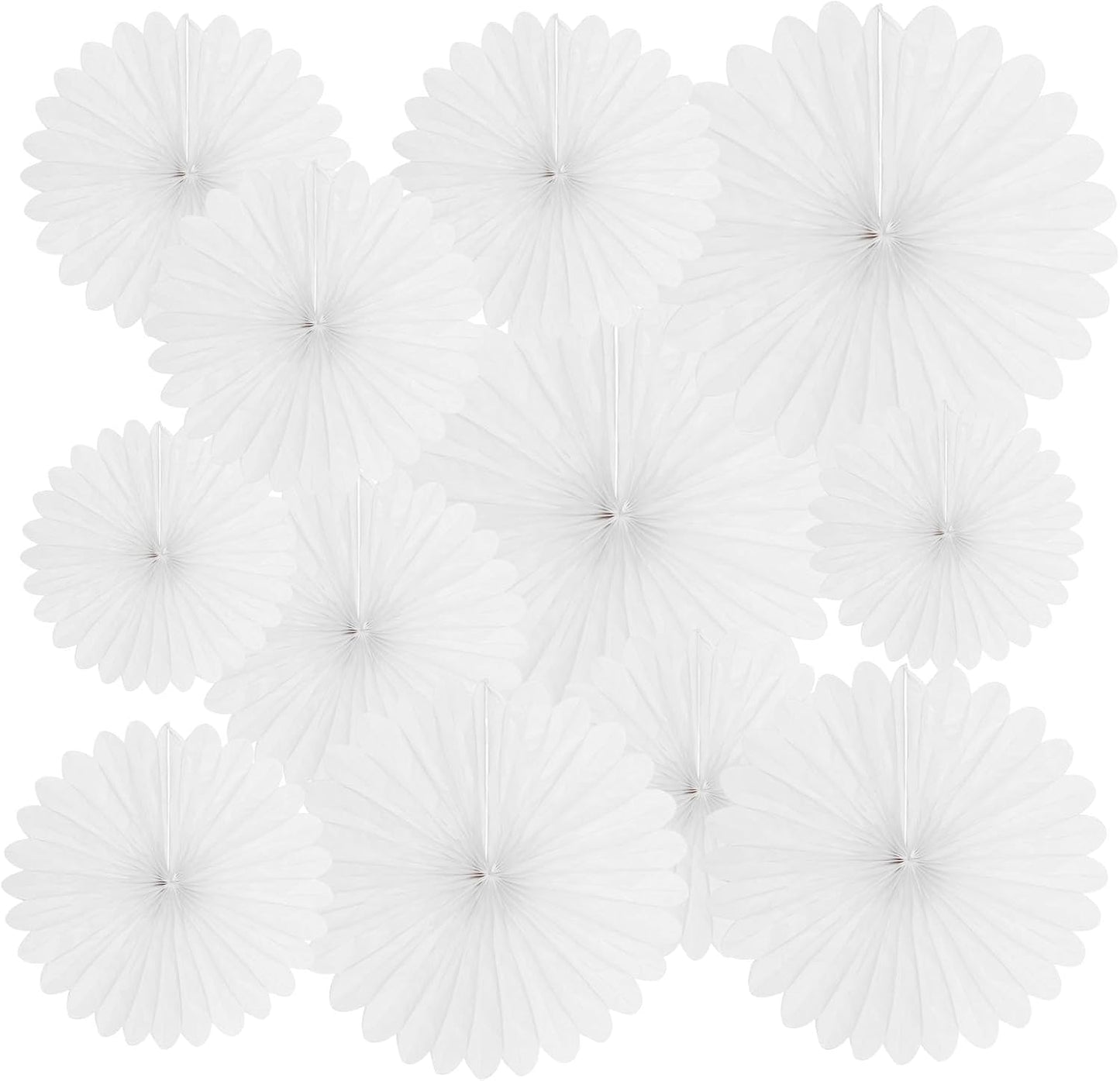 20 Pcs White Hanging Paper Fan, Hanging Honeycomb Round Paper Fans for Weddings, Birthdays, Christmas, Baby Showers, Classroom, Events Ceiling Party Supplies Decorations