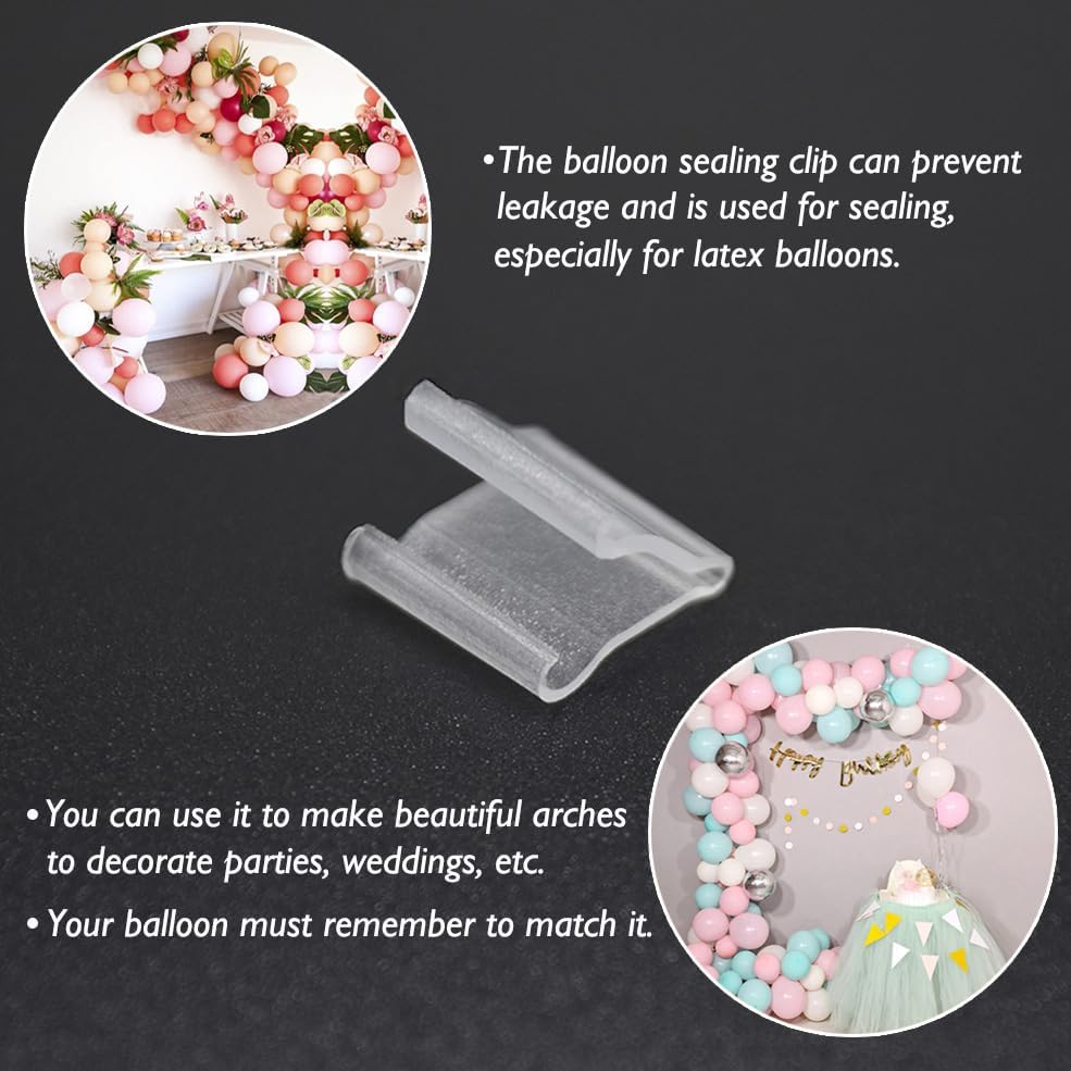 AKOAK 100 Pcs Useful "V" Shaped Balloon Seal Clip Transparent Balloon Button Birthday/Christmas/Wedding Party Decoration Accessories
