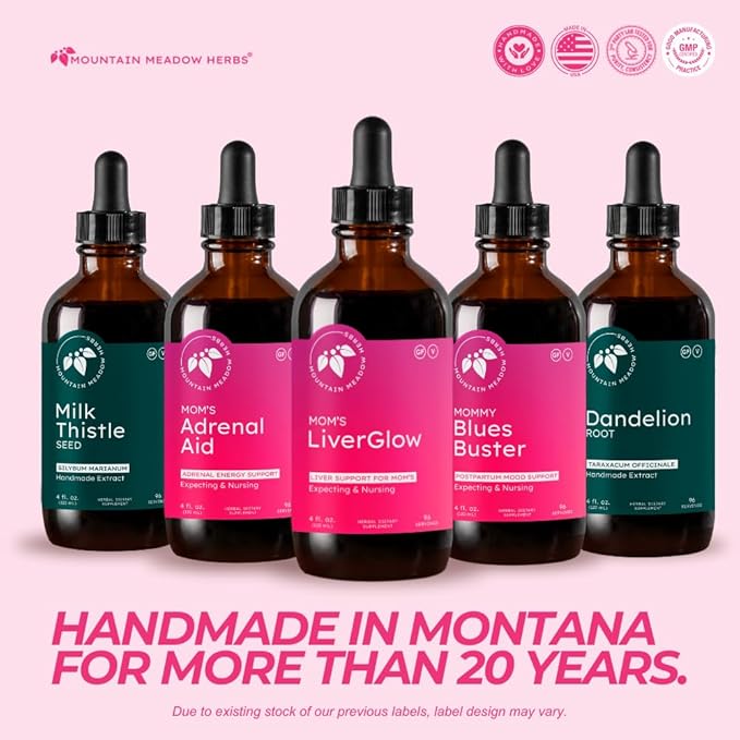 Mountain Meadow Herbs Mom's Liver Glow, Advanced Detoxifier and Regenerator to Support Liver Health and Function - 4 oz - for a Happy Liver