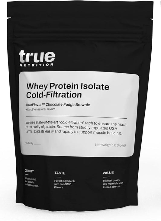 Chocolate Whey Protein Isolate Cold-Filtration - 100% Whey Protein Powder - 27g Protein per Serving - Mixes Easily and Tastes Great - Third Party Tested - Chocolate Fudge Brownie - 1lb