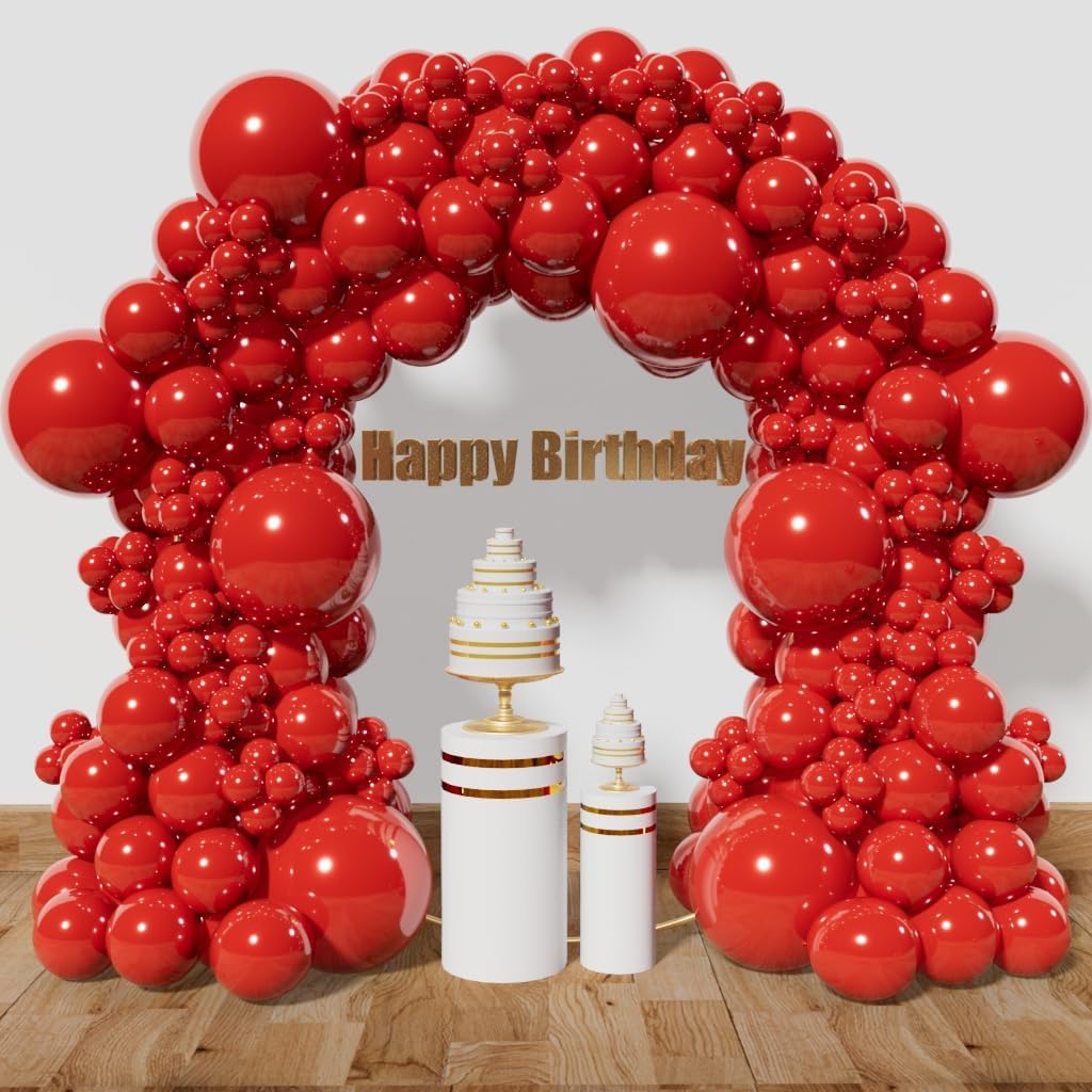 KAWKALSH Red Balloon Arch Kit 111Pcs 18 12 5 Inch Latex Party Balloons Garland for Birthday Baby Shower Wedding Engagement Anniversary Christmas Party Decorations