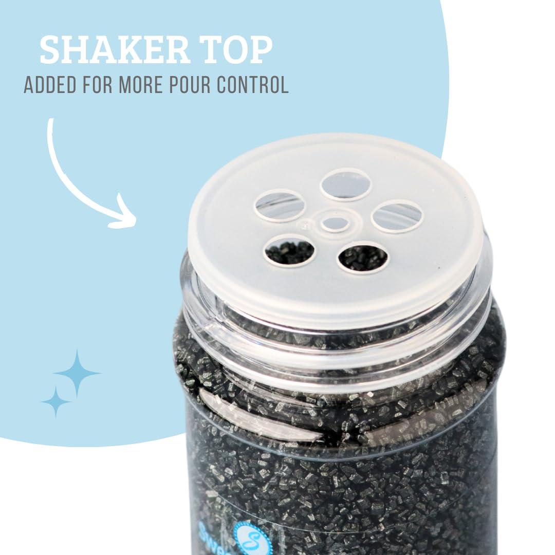Sweets Indeed Sprinkles, Edible Sprinkle Sugar Mix, Perfect for Cake Decorations, Baking, Ice Cream, Cookies, Cupcake Topper, 5 ounces (Black)