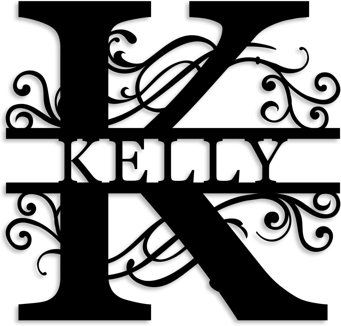 Custom Metal Name Sign | Split Letter Monogram Wall Decor | Personalized Family Name Sign | Personalized Anniversary Wedding Gift | Outdoor Metal Art | Housewarming Gift