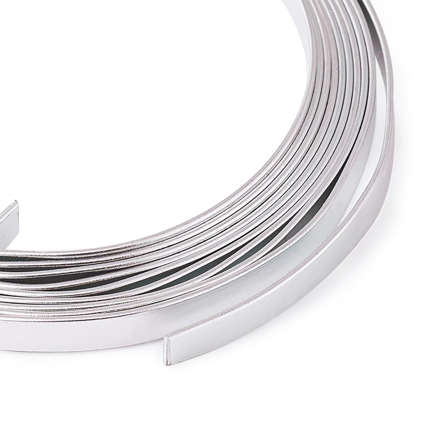 Fashewelry 5mm Aluminum Flat Bendable Craft Wire Silver 32.8Ft Nose Wire for Christmas Tree Decoration Face Masks Sculpture Resin Bezel Frame Jewelry Ring Making Wrapping Plant Bonsai