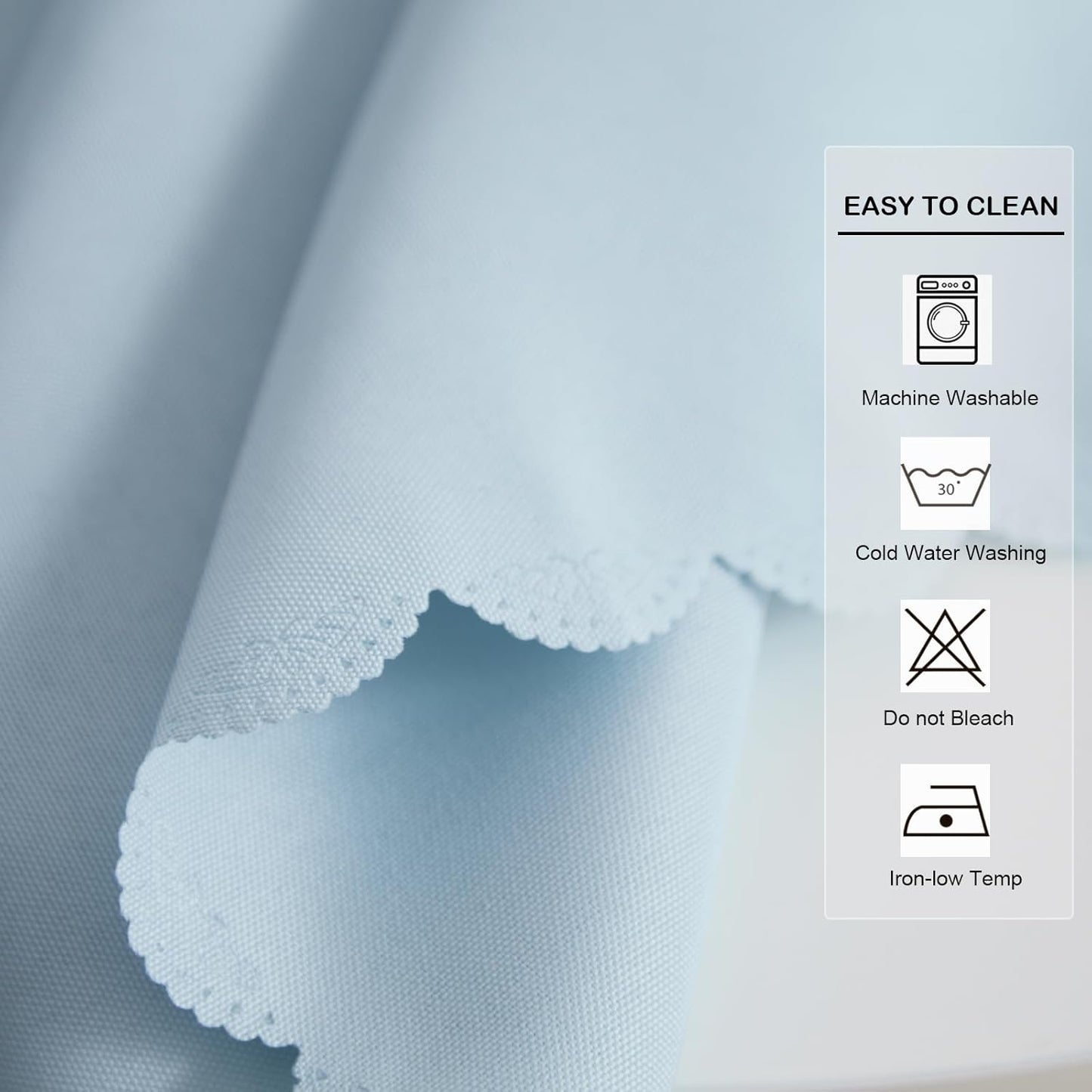 Small Round Light Blue Tablecloth 24 Inch Polyester Fabric Washable Table Cover Decorative Wrinkle Resistant Solid Color Table Cloth for Nightstand Party Wedding Camping