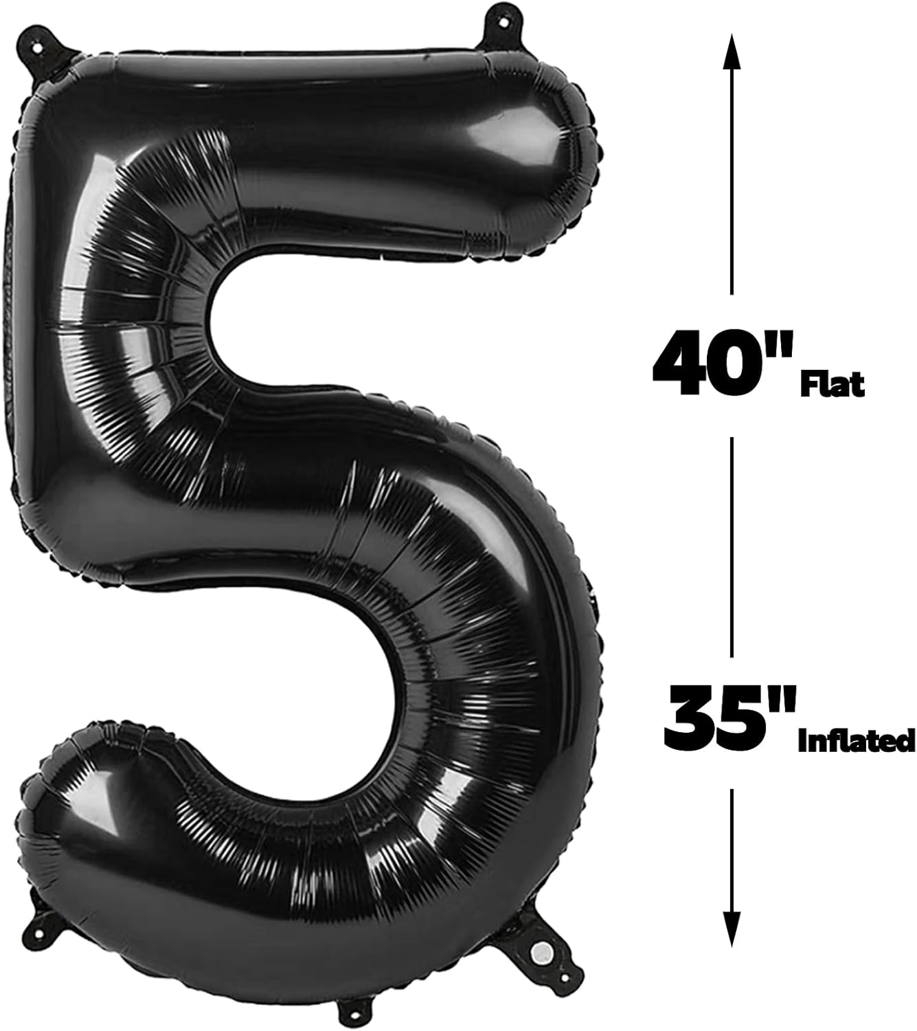 Black 40 Inch Large Number 15 Birthday Balloon, 15 51 Birthday Decorations, Foil 15 Mylar Helium Numbers Balloons Girl Boy Anniversary Party Supplies