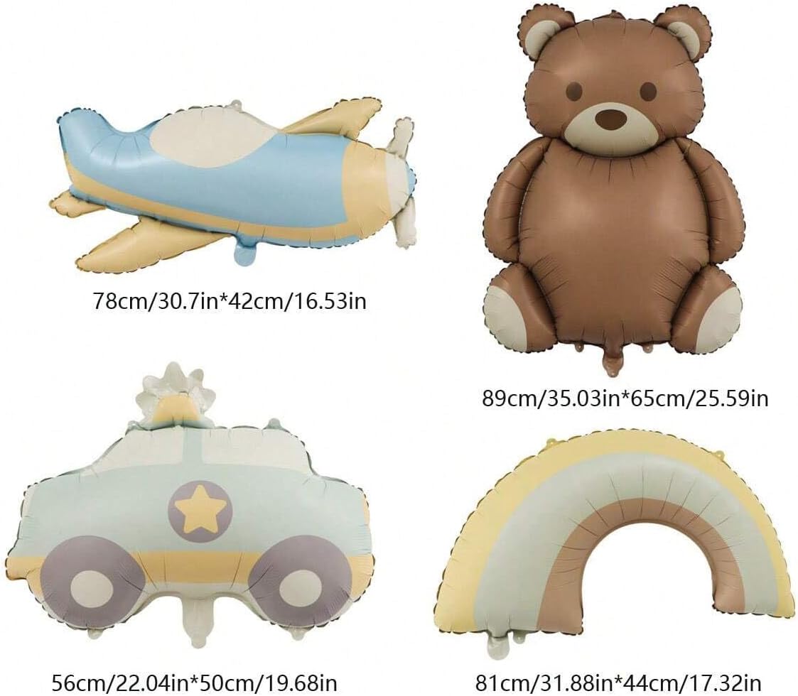 Matte bear Animal balloon Decorations teddy bear Birthday Foil balloons for baby shower Jungle Woodland Animal Farm Safari Zoo Theme Birthday Party Decoration