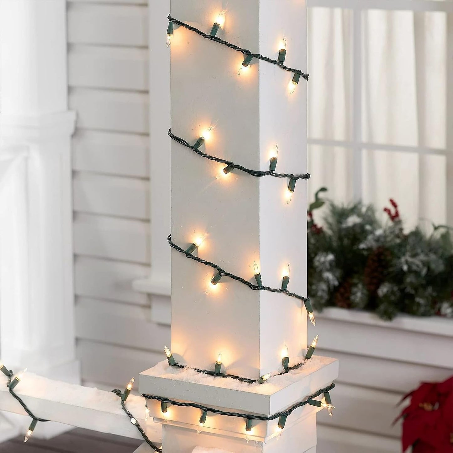 Christmas Lights for Tree 40Ft 200 Count Mini Lights Green Wire Christmas Tree Lights Waterproof Incandescent Bulb for Indoor Outdoor Xmas Holiday Wedding Home Party Decorations Clear 2pack