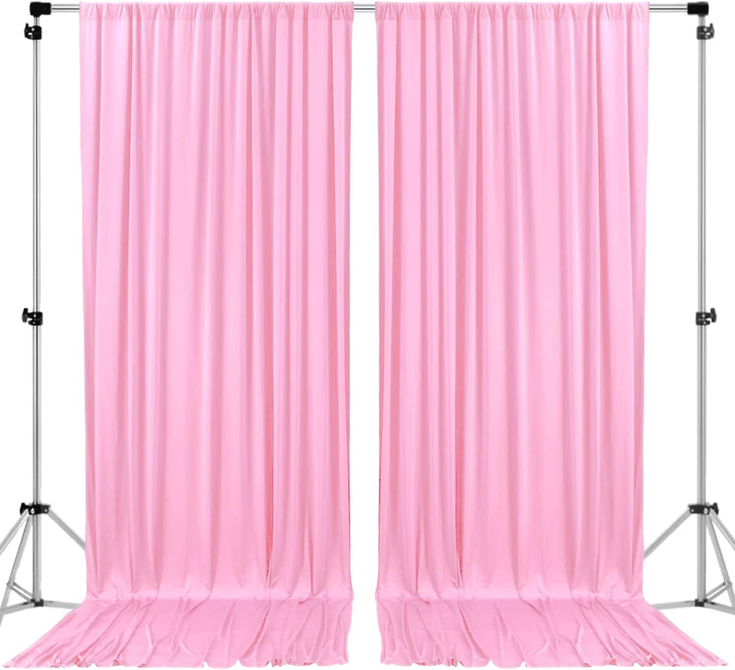 AK TRADING CO. 10 feet Wide x 12 feet Long IFR Polyester Backdrop Drapes Curtains Panels with Rod Pockets - Wedding Ceremony Party Home Window Decorations - (Pink)