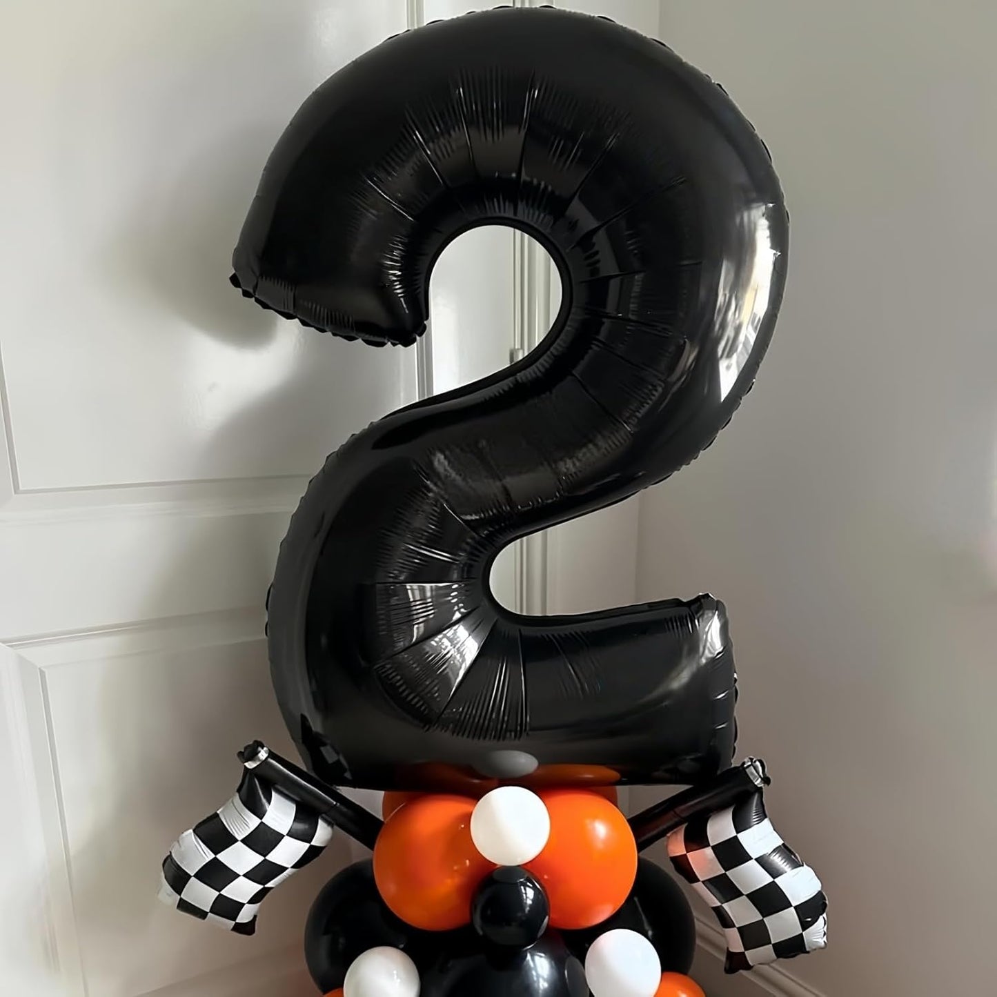 Black 5 Balloon Number,40 Inch Number 5 Balloon Large Black 5 Foil Mylar Helium Balloon for Birthday Party Decorations