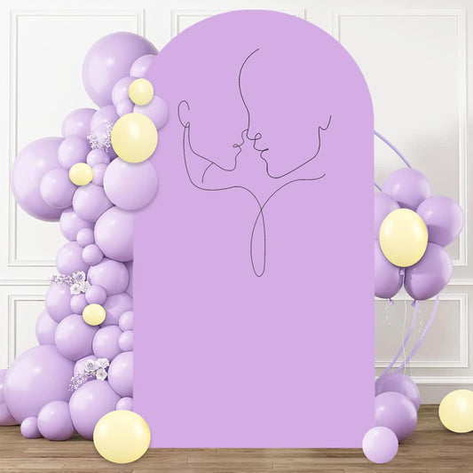 Wedding Arch Cover - Lavender Spandex Arch Backdrop for Stand - Double Sided - Purple - 4ft - Baby Shower Banquet Party Wedding Ceremony