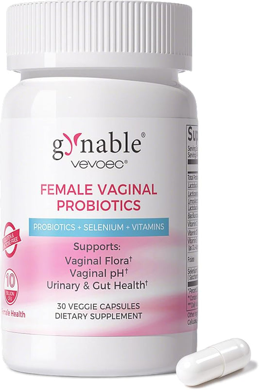 Gynable Vaginal Probiotic for Women- Female Probiotic for pH Balance,Upgraded to 10 Billion CFU Probiotics Odor Control, Yeast Balance, Promote Healthy Vaginal Flora & Feminine Health