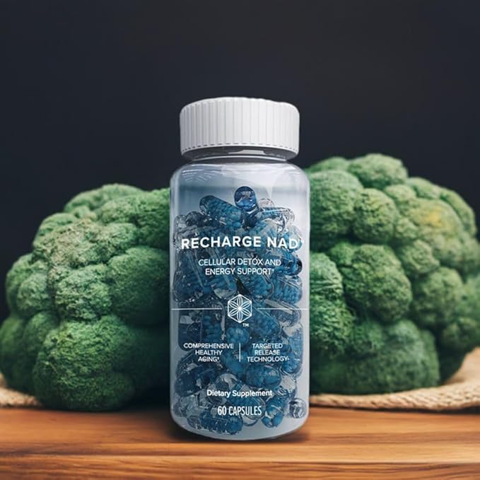 Isagenix Recharge NAD - Cellular Detox, Comprehensive Healthy Aging, and Energy Support - 1 Bottle - 60 ct Targeted Release Capsules