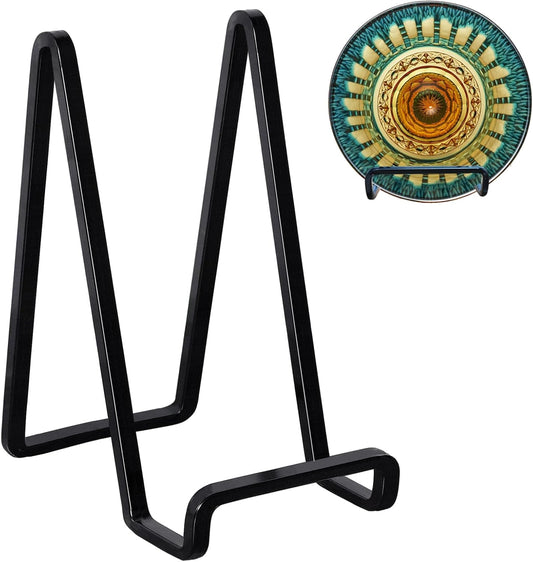 3 Pack 6 inch Metal Plate Stands for Display, Plate Holder Pictures Frame Easel Display Stand, Tabletop Picture Stand, Iron Easels for Display Photo Frames, Plates, Vinyl Record，Book, Plaque, Sign