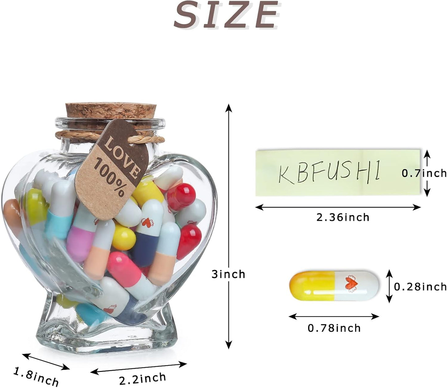 Capsule Letters Message in a Bottle - Cute Things Message Love Letter Gifts for Boyfriend Girlfriend - Message Pills for Valentine's Day, Birthday, Mother's Day Gift (Mixed Color 50PCS)