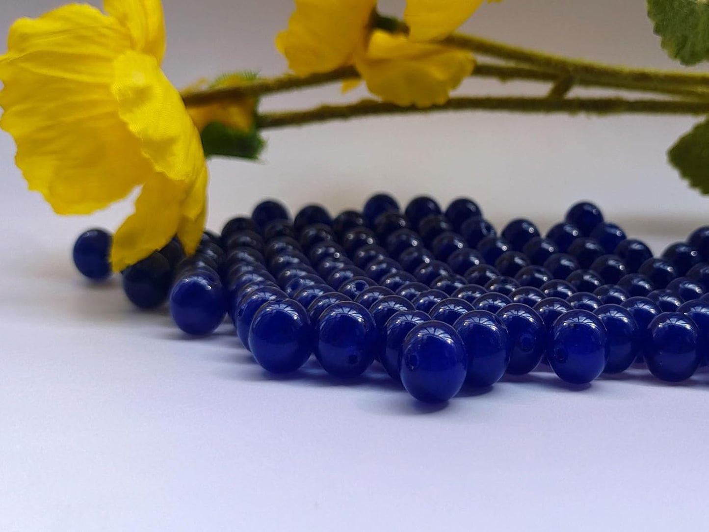Stone Beads 8mm 100pcs Dark Blue Chalcedony Beads Round Loose Gemstones Beads for Bracelet Necklace Jewelry Making (8mm, 60831 Dark Blue Chalcedony)